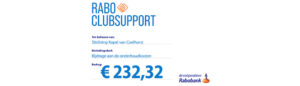 Rabo Clubsupport cheque Kapel van Coelhorst